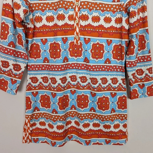 J. McLaughlin for Dillards S Colorful Batik Printed Tunic Henley Catalina Cloth - Picture 4 of 8